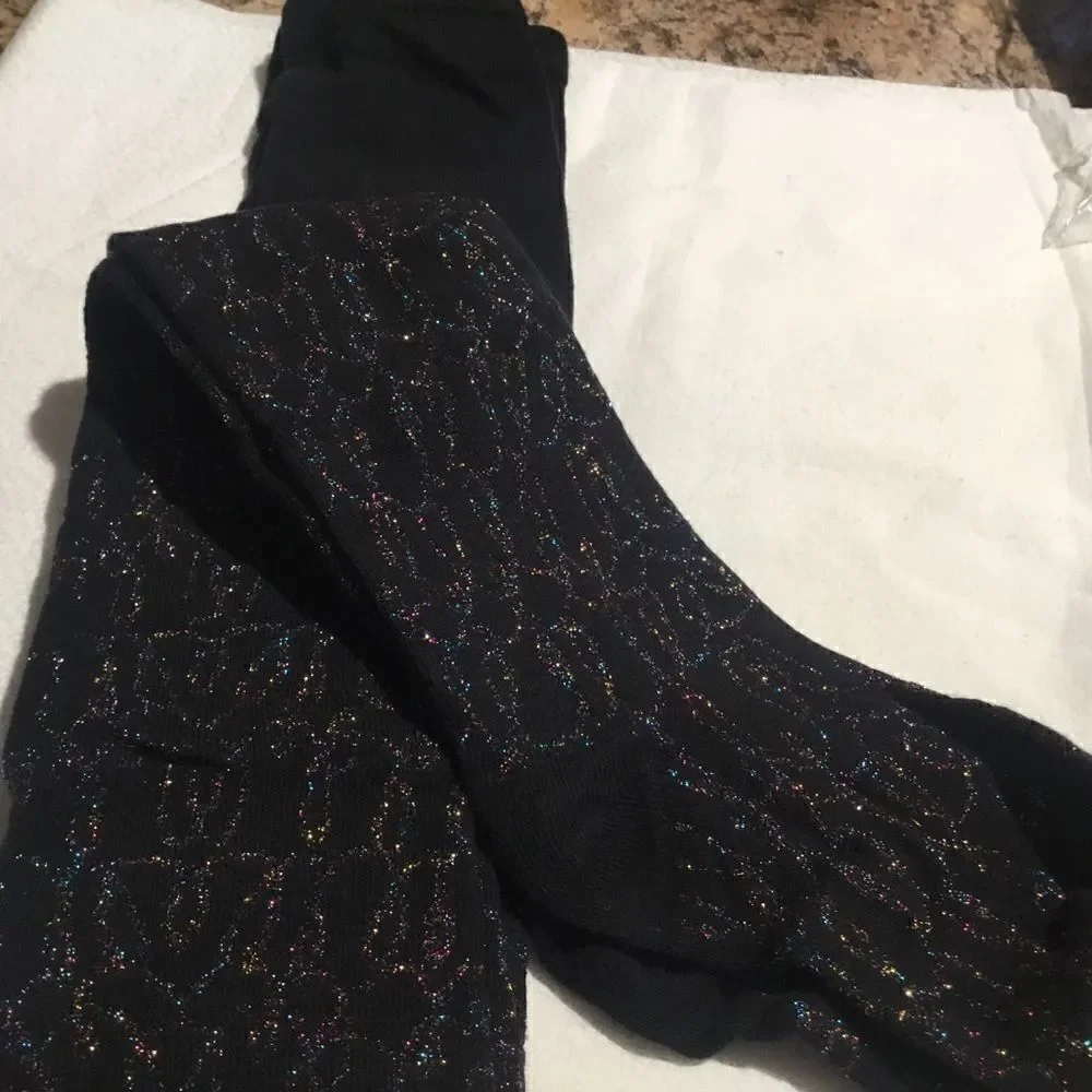 Sale. Buy 3/$10NWT Sz 8 Girls Tights Black w/sparkle